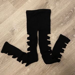 Black open leg / cutout leggings
